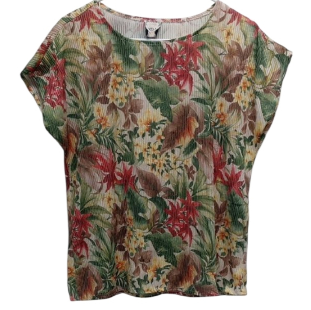 TR Bentley Multicolor Floral Short Sleeve Top